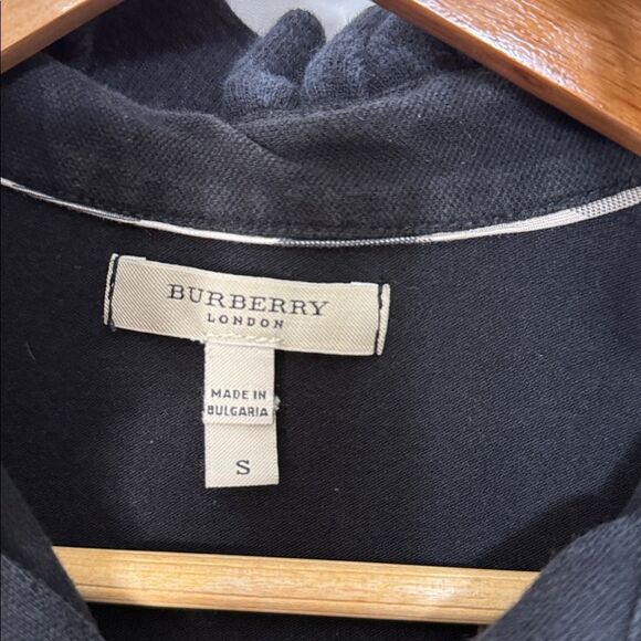 Burberry Black Ruffle Collar Polo Shirt Size Small - Picture 5 of 6